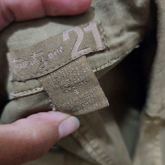 Vintage Womens Forever 21 Brown Jean Jacket with Ruffle Bottom Size Small - Picture 3 of 7